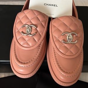 CHANEL, Shoes, Chanel Tab Loafers Pink Size 39